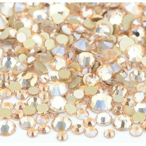 1400 stuks Mix Size Mix AB Kleur GRhinestone Flatback Crystal Stones Non Hotfix Strass Applicaties Voor Nail Dress Crafts-Gouden Schaduw