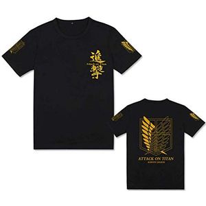 JFLY Leuke Eenhoorn Attack On Titan-T-Shirt Uniseks Casual T-Shirt Anime Cosplay T-Shirt Jongens Kleding Zomer Tops T-shirts, zwart 5., L