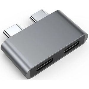 Dual USB C HUB Adapter for MacBook Pro Air Docking Station Type-C 100 W PD USB 3.0 40 Gbps Laptop Draagbare OTG Converter Mini Hab(USBC-USBC)