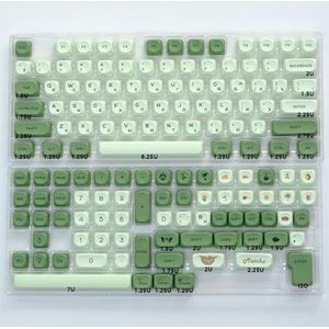 QPSJXN KBDIY KOA KEYCAPS 140 PBT KEYCAP MOA Japanse Koreaanse Russische stijl 7U ISO voor mechanische toetsenborden (Matcha-RU)
