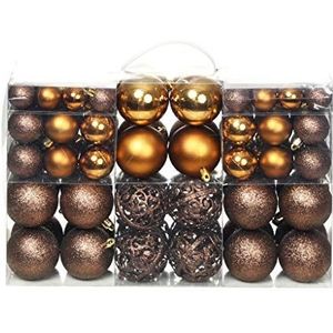 vidaXL 100-delige Kerstballenset 3/4/6 cm bruin/bronskleur/goudkleurig