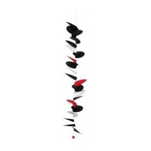 Flensted Wervelende bladen Mobile van kunststof, in de kleuren wit, zwart en rood, afmetingen: 170 x 30 cm, 141L