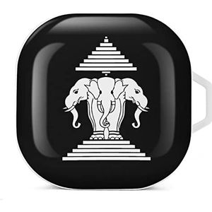 Three Elephants Laos Oordopjes Hoesje Compatibel met Samsung Hard Shell Beschermhoes Wit-Stijl