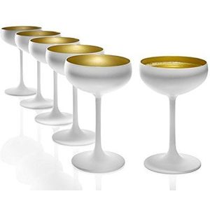 Stölzle Lausitz Elements 6-delige glazen champagneschaal, wit