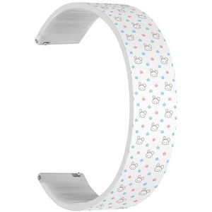 RYANUKA Solo Loop Strap Compatibel met Amazfit Bip 3, Bip 3 Pro, Bip U Pro, Bip, Bip Lite, Bip S, Bip S lite, Bip U (schattig cartoon konijn) Quick-Release 20 mm rekbare siliconen band band