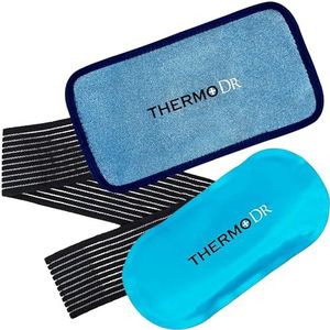 Ice Packs - Gel Ice Pack met zacht fleece zakje en verstelbare bandjes voor warm en koud gebruik - waterdicht, magnetronbestendig ijspak voor knieën, rug en nek - warm en koud kompres van ThermoDR