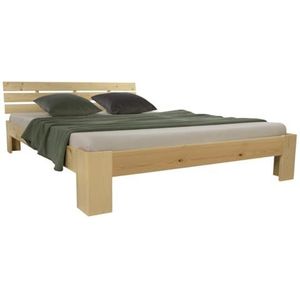Homestyle4u 2192, tweepersoonsbed, houten bed, futonbed, 120 x 200 cm, naturel grenen, bedframe, massief hout