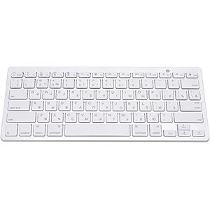 Draadloos Russisch toetsenbord, 78-toetsen Bluetooth Ultradun professioneel multifunctioneel toetsenbord voor iOS/Mac/Android/Windows, wit Best Gift