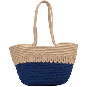 Geweven Lady's Straw Bag Tote Handtassen voor Vrouwen Clutch Purse Beach Crossbody Tassen, Blauw