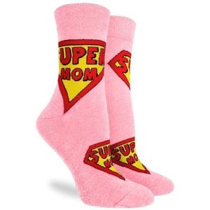 Malinsi SuperMom Sokken Dames - Grappige Huissokken One Size Roze - Moederdag - Happy Verjaardag Mama - Superman Socks - Cadeau Moeder - Mama
