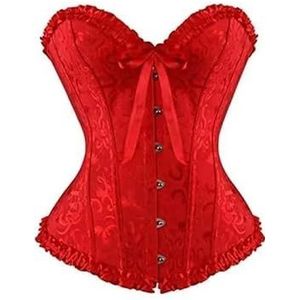Dames - Corset - Rood - Overbust - Vintage Bruidslingerie - Bodyshaper