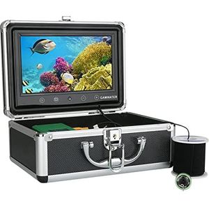 Onderwaterviscamera, 10 m 1000TVL onderwater visserijvideocamerakit 6 Pc's Infraroodlamp lichten met 9 ""inch kleurenmonitor(F003AJ-15M-1R)