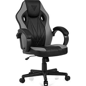 SENSE7 Gaming Prism Bureaustoel, gamer, ergonomische stoel, armleuning, eendelig stalen frame, instelbare hellingshoek zwart-grijs, 119x62x60