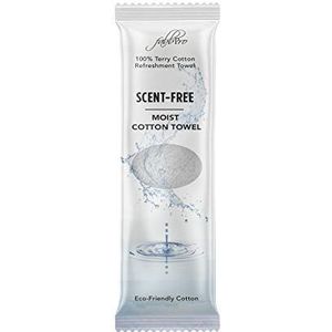 FabbPro Oshibori 25 stuks vochtige handdoeken van katoenen badstof, 20,3 x 20,3 cm, wit