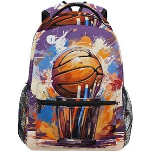 Coole basketbal aquarelkunst schouder student rugzakken boekentassen kinderrugzak boekentas rugzakken voor tienermeisjes jongens, Afbeelding, Medium