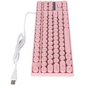 Gamingtoetsenbord Plug and Play 87 Toetsen Bedraad Toetsenbord Kleurrijke Achtergrondverlichting voor Slaapkamer (Roze)