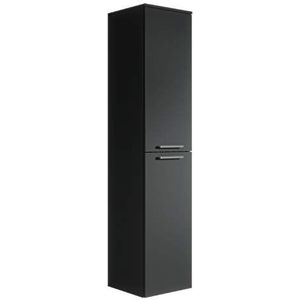 Badplaats Badkamerkast Saturnus 35 x 35 x 130 cm - Zwart - Hangende Kolomkast met Twee Deuren