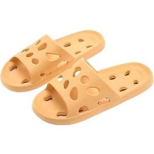 Zomerbadkamerslippers Binnen antislip Zachte huisslippers Paar pantoffels Platte schoenen (Color : Egg-yellow, Size : 40-41(fit 39-40))