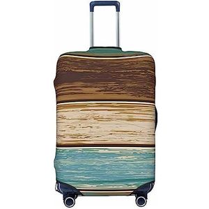 EVANEM Reizen Bagage Cover Dubbelzijdige Koffer Cover Voor Man Vrouw Rustieke Houten Plank Wasbare Koffer Protector Bagage Protector Voor Reizen Volwassen, Zwart, X-Large
