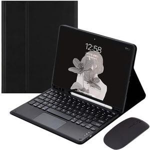 Toetsenbordhoes voor Samsung Galaxy Tab S7 11 inch 2020/S8 11 inch 2022, Ingebouwde Potloodhouder, Magnetisch Afneembaar Draadloos Toetsenbord met Bluetooth Muis,zwart