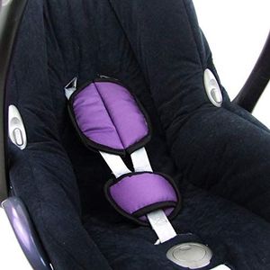 Bambiniwelt Gordelkussenset, universeel, voor babyzitje, autostoeltje, compatibel met bijv. Maxi Cosi Cybex (paars)