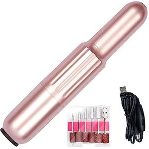 Nagelvijl elektrisch, Mini-nagelboormachine, draagbare elektrische manicure-freesset, boorbits for nagelvijlen, gereedschap for het verwijderen van gellak(Single rose gold)