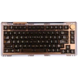 QPSJXN Phantom 81 V2 Enhanced Crystal Pakking Gemonteerd USB-C Bedraad Bluetooth 5.0 2.4GHz Draadloos Hot-Swappable Mechanisch Toetsenbord Compatibel Met Meerdere Apparaten (Helder Zwart)