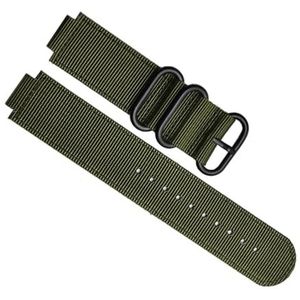 dayeer Voor Timex T2N721T2N720 739 TW2T3600 polsband lug end nylon horlogeband 24 * 16mm (Color : Green-black clasp, Size : 24-16mm)