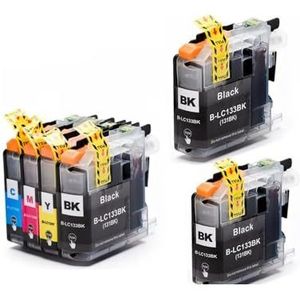 6 stuks compatibele inkt for LC131 LC133, geschikt for de MFC-J245/J470DW/J475DW/J650 DW/J870DW/J4410DW/J4510DW/J4710DW printer