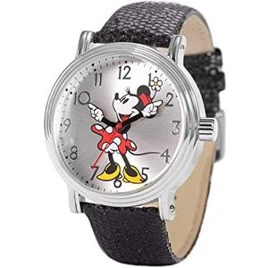 Disney Vrouwen Analoge Japanse Quartz Horloge met pailletten Strap WDS001226, Zwart