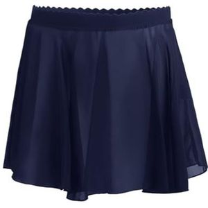 UBOHUZ Volwassen danspraktijk rok ballet korte chiffon elastische taille voor vrouwen voor vrouwen, Blauw, M