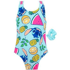 Disney Lilo en Stitch Zwemkostuum met Scrunchie | Meisjes Zwemset | Meisjes’ Eendelige Zwemkostuums | Officiële Lilo & Stitch Merchandise | 128