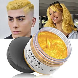Kleur Wax voor Haar - Tijdelijke Haarkleuring voor Mannen & Vrouwen, Styling & Kleuring in Eén, Uitwasbaar, Natuurlijke Look - 120g (Goud)