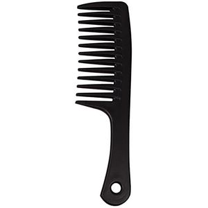 DieffematicSZ kam Large Wide Tooth Comb Anti-static Hole Handle Grip Hairbrush Wet Detangle Curly Hair Brushes Salon Styling Tools (Color : Black)