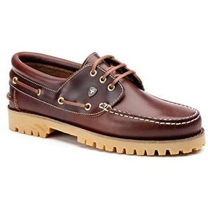 Authentic 3 Eye Classic Bootschoenen voor heren, bruin, pull upleer, bruin, 40 EU