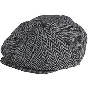Peaky Blinders Platte pet, Newsboy-stijl, grijs, 54 cm