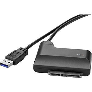 Renkforce HDD/SSD Adapter [1x USB 3.2 Gen 1 stekker A (USB 3.0) - 1x SATA-combi-stekker 15+7-polig] Vergulde steekcont