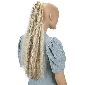 CAISHA 65cm Haarstukje Vlecht Paardenstaart Haarextensies Golvend Lichtblond Met Bruine Highlights HCW104