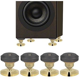 4PCS spikes set voor luidsprekers, koperen luidspreker spike absorber 28x25mm, luidspreker isolatiestandaard box spikes + base pad set voor luidsprekers/CD-DVD speler/platenspeler etc.