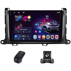 Carplay autoradio 2 Din geldt voor Toyota Sienna 3 XL30 2010-2014 met Android Auto Bluetooth 9 inch touchscreen autoradio met DSP GPS stuurwielbediening + achteruitrijcamera(C30Plus)