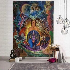 SEIBES Zeven Chakra's Wandtapijt psychedelisch Boeddha Wandtapijt Mandala Hekserij Hippie Boho Home Decor Yoga Mat 200 x 150 cm