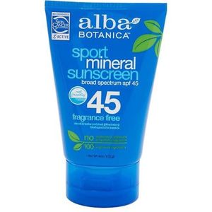ALBA BOTANICA - Sport Mineral Sunscreen SPF45-4 oz (113 g)