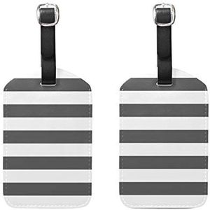 Bagage labels, grijs en wit geometrisch patroon afdrukken bagage tas tags reizen Tags koffer accessoires 2 stuks Set