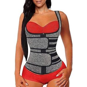 Zweetpak Dames Sweatsuit Saunajack Zweetjack Trainingsjack Damessaunashirt Thermische Saunapakken Neopreen Body Shaper, S-3XL Saunapak(Gray,M)