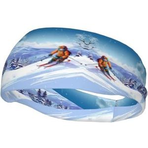 Winter Skiën Print Sport Hoofdband Unisex Antislip Workout Zweetbanden Yoga Haarbanden voor Running Gym Basketbal