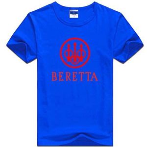 Heren Crewneck T-Shirt Voor BERETTA Print Casual Korte Mouw Zomer Sport Tops Slim Fit T-shirt Cadeau Voor Tiener!-blue||L
