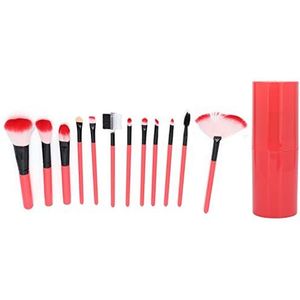 Cosmetische borstel, professionele make-upborstelset Slanke vezelharen Blushborstel 12-delig Draagbaar voor dagelijkse make-up