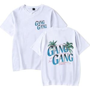 SKALSDVXC Theo Von T-Shirt GangGang Palm Tree Merch Unisex Mode Vintage Streetwear Crewneck Korte Mouw Tee, Wit, S