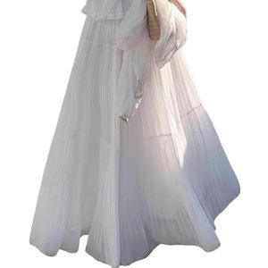 XYNM - A-lijnrok - Wit - Chiffon - Hoge Taille - Casual