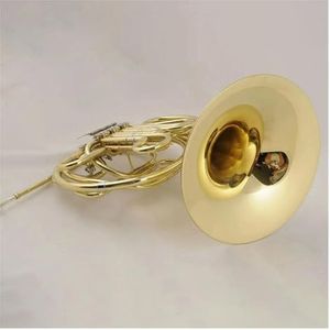 Messing Lak Goud Lichaam 4 Toetsen EB-toon Dubbel Hoorn Muziekinstrument Voor Beginners Franse Hoornset